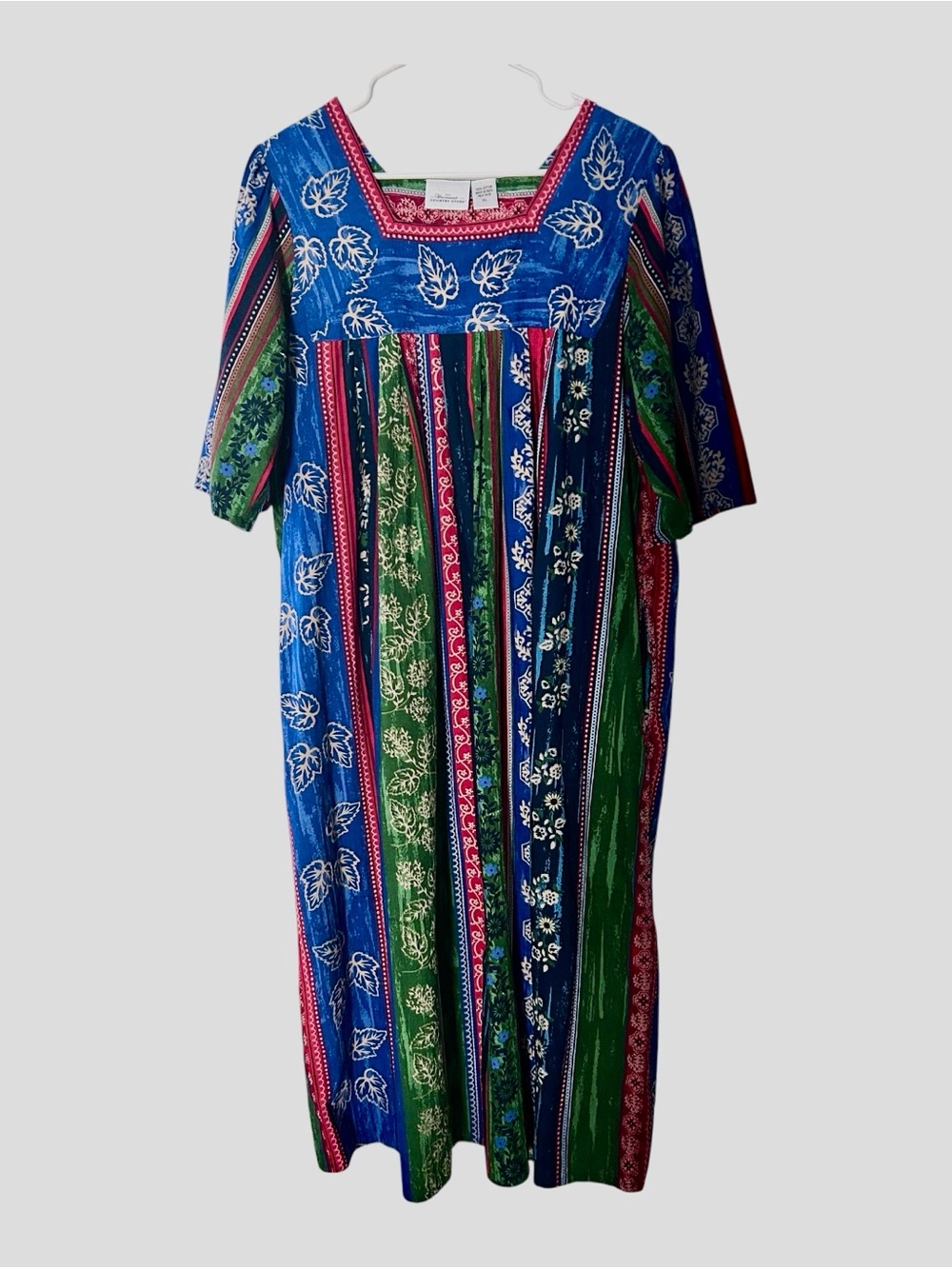 Vermont Country Store Muumuu Falling Leaves Dress Pockets House Mumu Z4